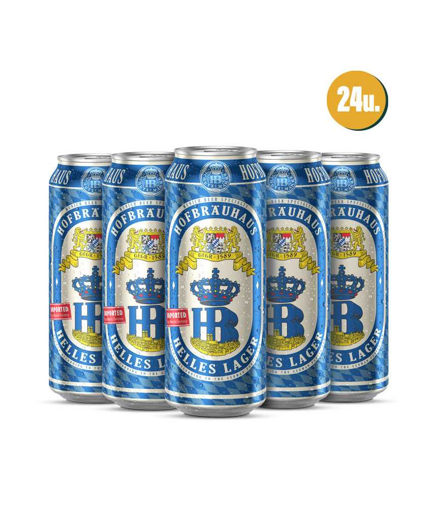 Cerveza Hofbräuhaus Helles Lager en Caja de 24 botellas de 50cl