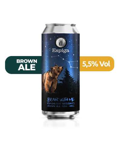 Cerveza Bear With Me de Espiga de estilo Brown Ale con un 5,5% de alcohol.