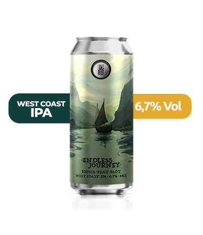 Cerveza Endless Journey de Espiga de estilo West Coast IPA con un 6,7% de alcohol.