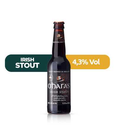 Irish Stout de O'Hara's con un 4,3% de alcohol.