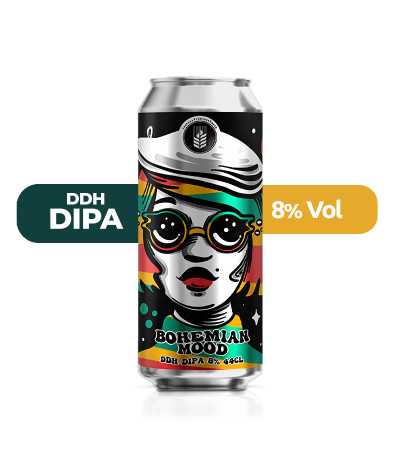 Bohemian Mood de Espiga de estilo DDH DIPA con un 8% de alcohol.