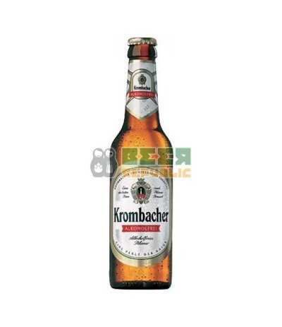 Krombacher 0,0 de 33cl de estilo Pilsner sin alcohol.