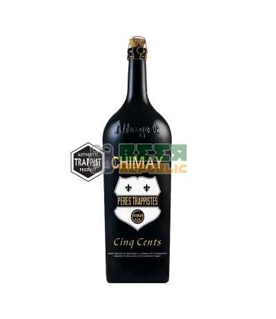 Chimay Magnum Cinq Cents de 1,5cl de estilo Belgian Strong Ale con un 8% de alcohol.