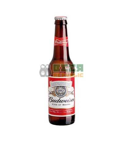 Budweiser de 33cl de estilo Lager con un 5% de alcohol.