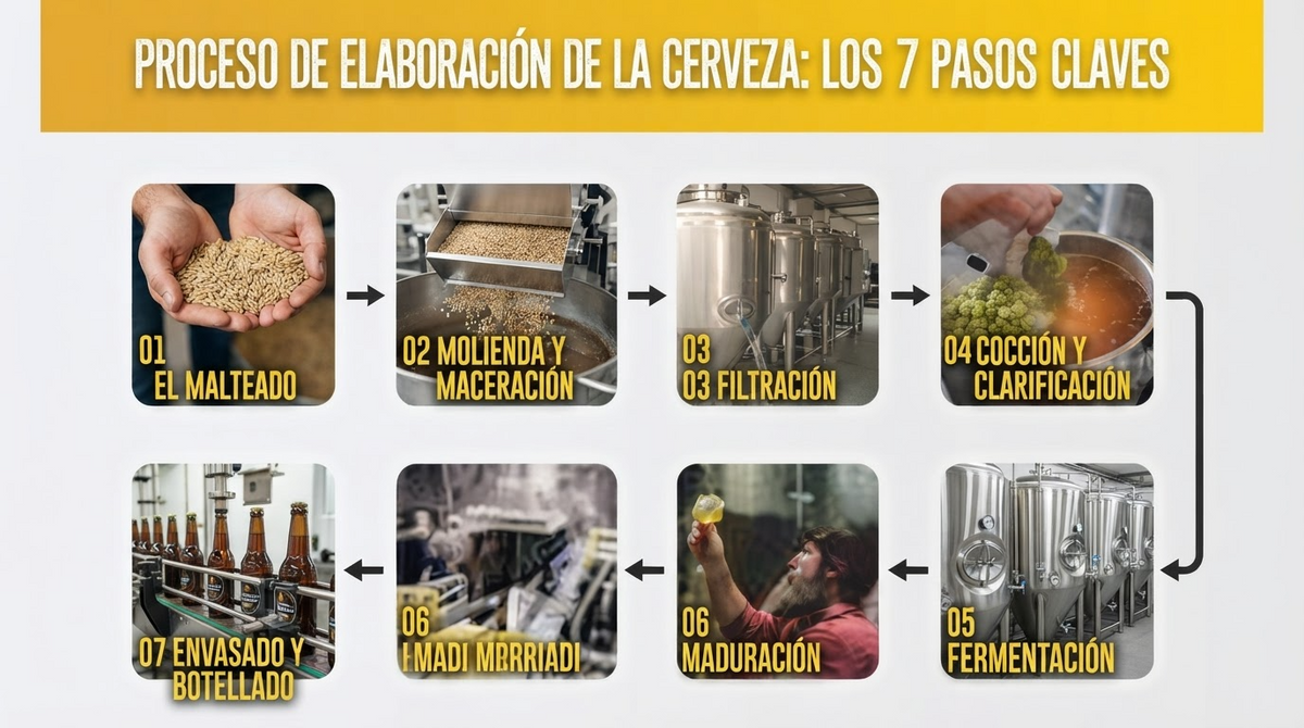 Proceso de elaboración de la cerveza: los 7 pasos claves