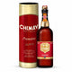 Chimay Première 75cl en tubo metálico: producto centrado sobre fondo blanco
