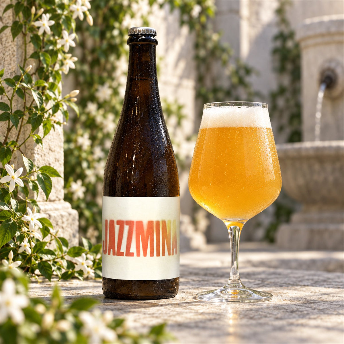 Cyclic Jazzmina: bebida servida en vaso junto a su envase