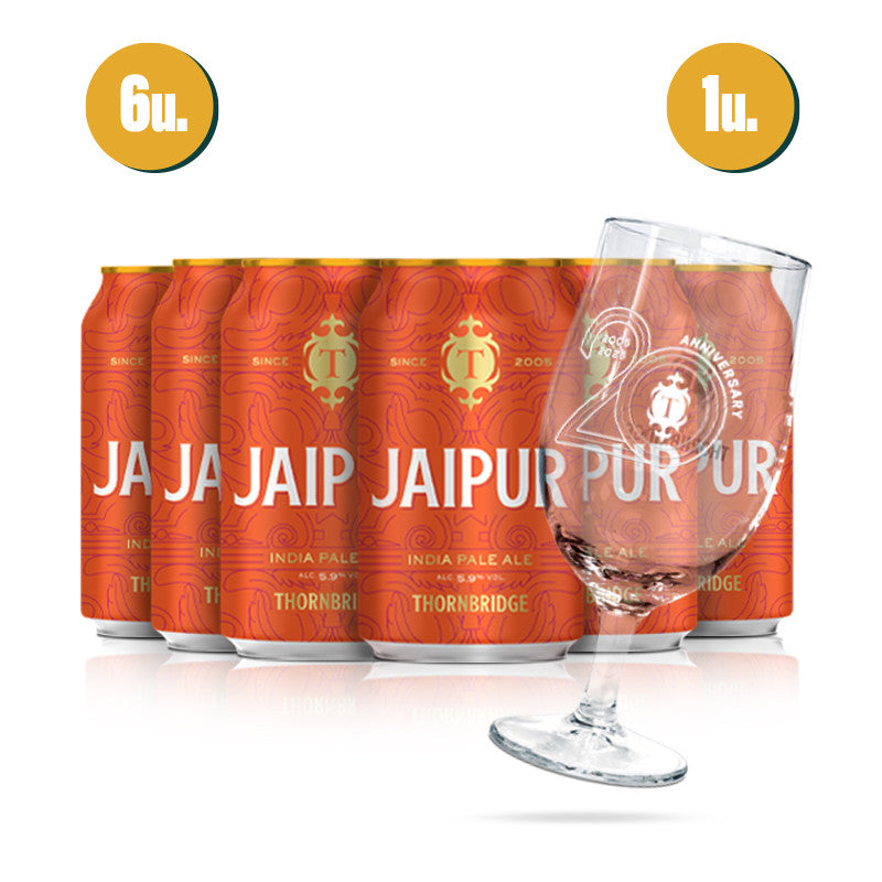 Pack 6 Thornbridge Jaipur 33cl + Copa de regalo