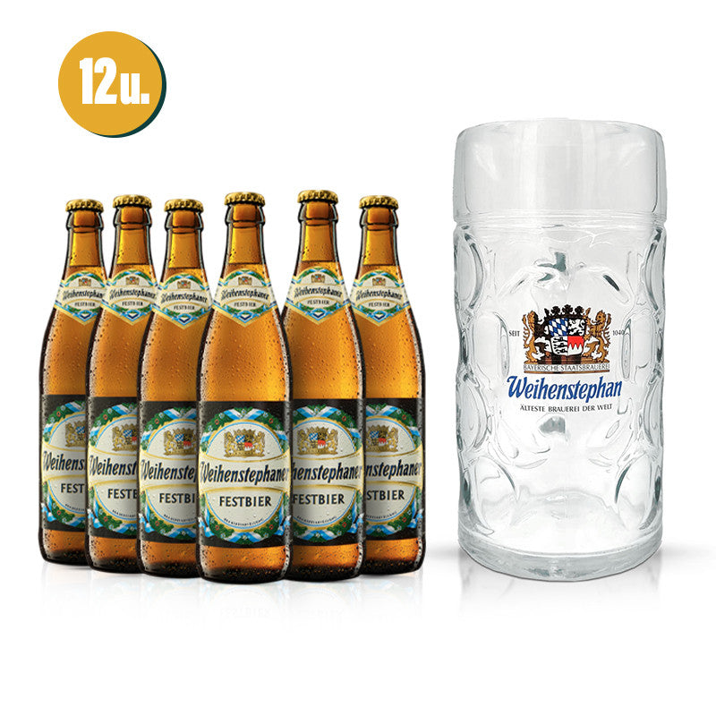 Pack Weihenstephan Festbier 12 botellas + Jarra 1L de regalo