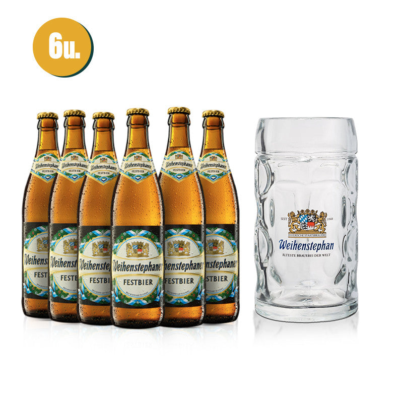 Pack Weihenstephan Festbier 6 botellas + Jarra 50cl de regalo