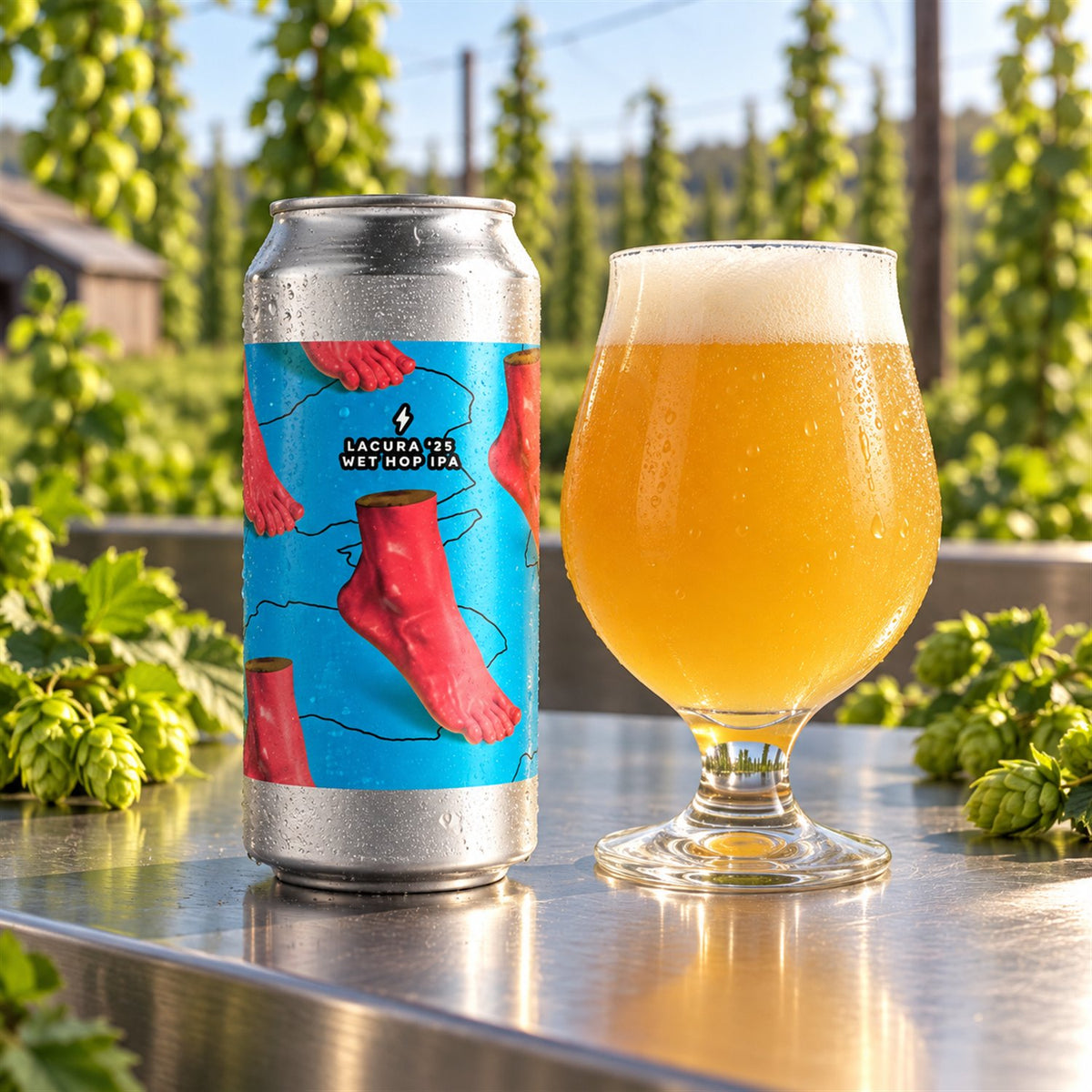 Garage Lacura '25: bebida servida en vaso junto a su envase