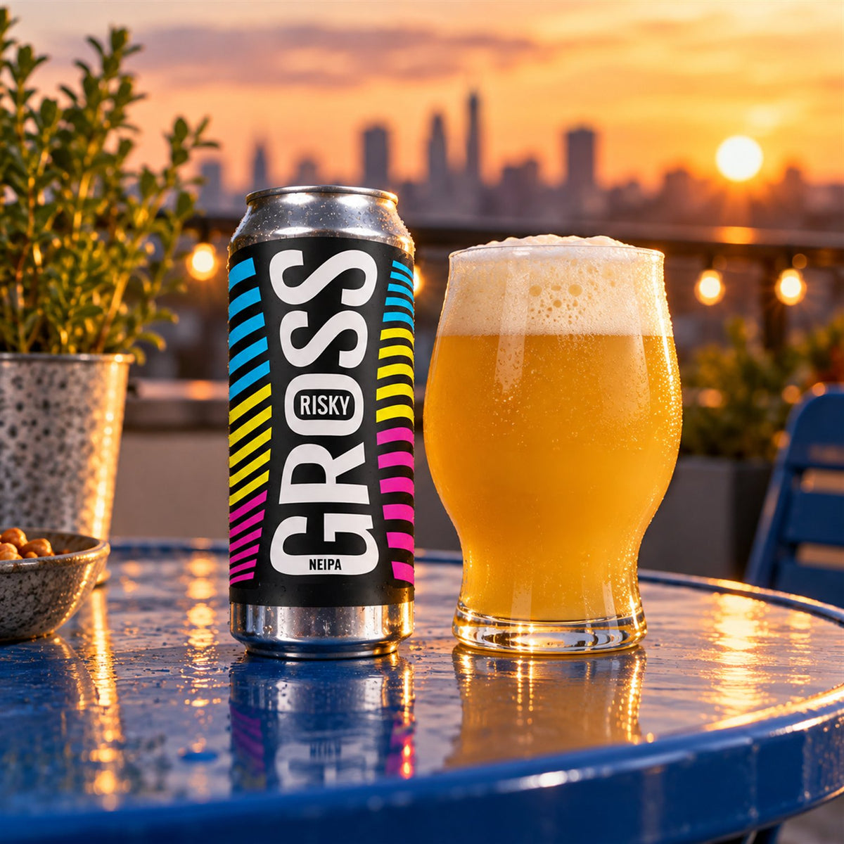 GROSS Risky: bebida servida en vaso junto a su envase