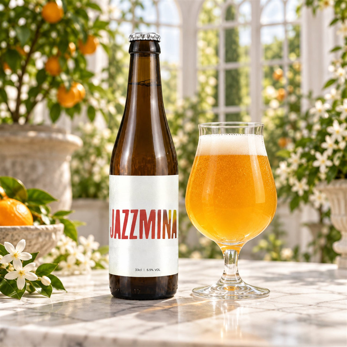 Cyclic Jazzmina: bebida servida en vaso junto a su envase