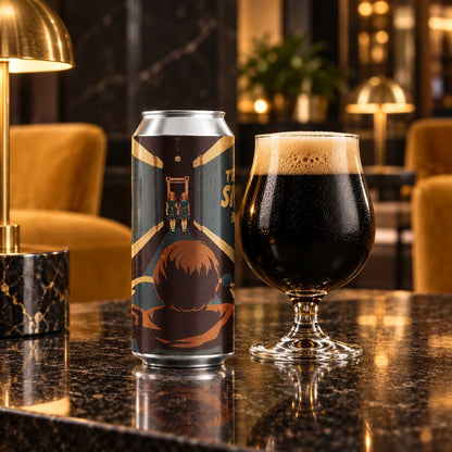 La Calavera The Shining: bebida servida en vaso junto a su envase