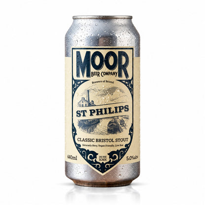 Moor St Philips Stout: producto centrado sobre fondo blanco