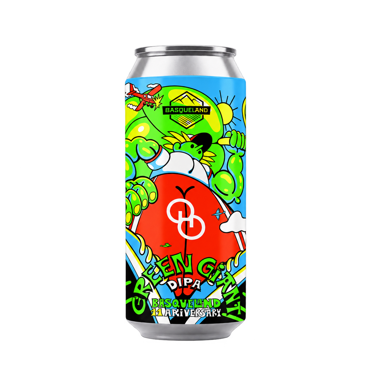 Basqueland Green Giant: envase completo sobre fondo transparente, formato cuadrado