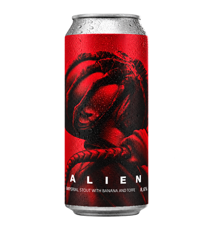 La Calavera Alien: envase recortado sobre fondo transparente