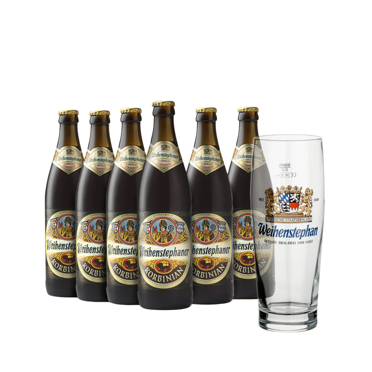 Pack Weihenstephan Korbinian 6 garrafas 50cl + Copo de oferta