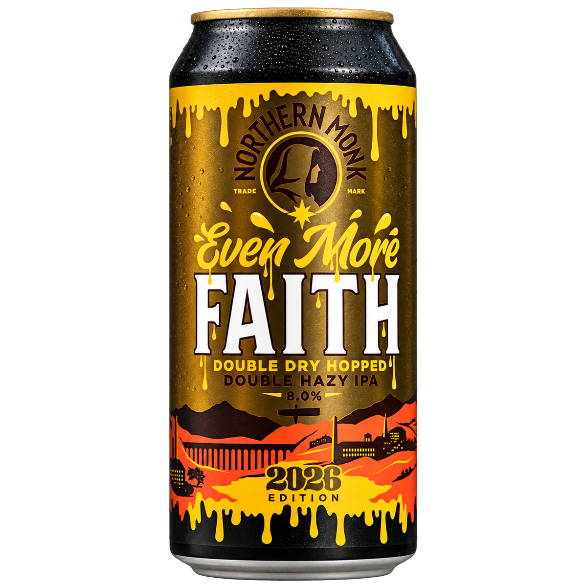 Northern Monk Even More Faith: lata recortada sobre fondo transparente